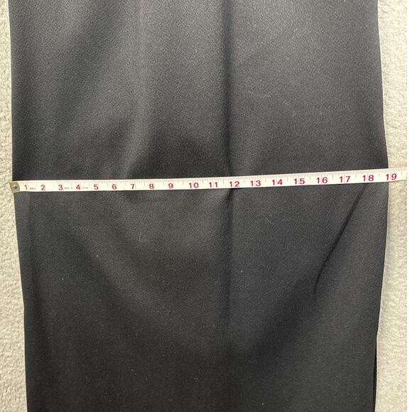 Vintage Sears Fashion Black Halter Maxi Dress Double Side Slit Whimsygoth 70's - Picture 6 of 10